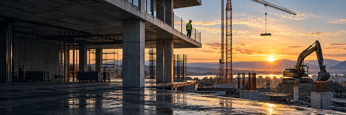 Chantier de construction et engins de travaux