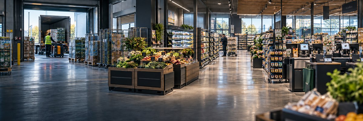 Espace commercial et rayonnages